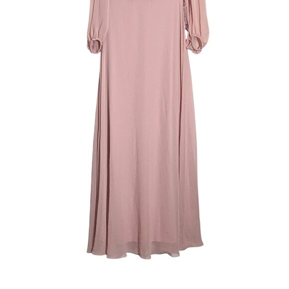 NEW Dessy Collection Strapless Chiffon Maxi Dress in Toasted Sugar, Size 6 - Picture 4 of 15